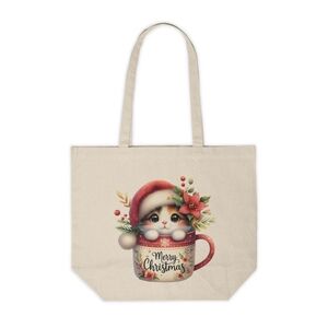 Cute Cat In A Teacup Custom Tote Bag